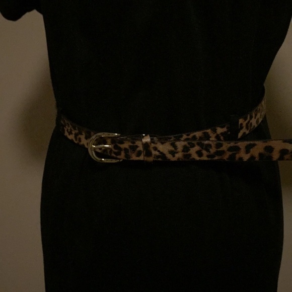 Merona - little black dress - leopard belt - L - Picture 2 of 8